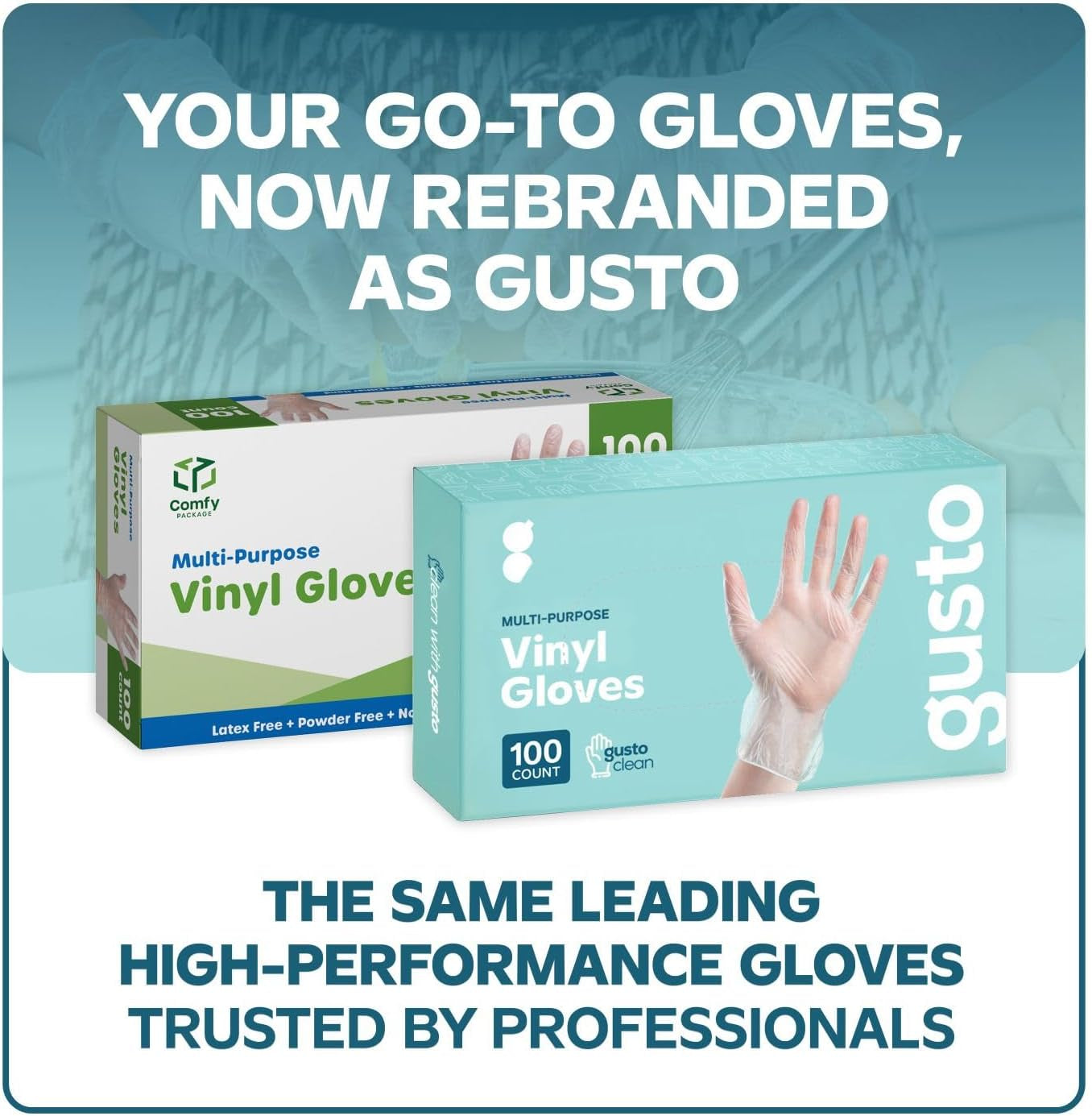 Clear Powder Free Vinyl Disposable Plastic Gloves [100 Pack]