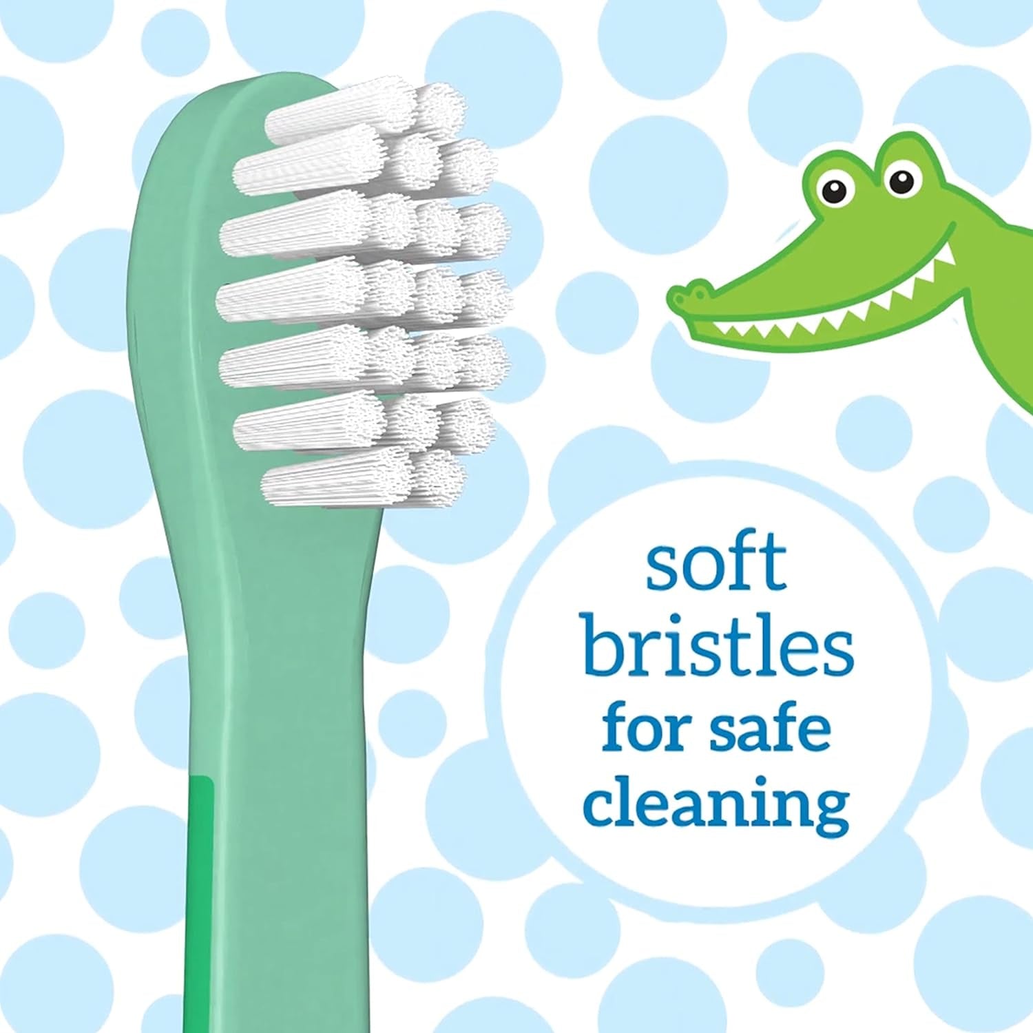 Baby and Toddler Toothbrush, Crocodile 1-Pack, 1-4 Years